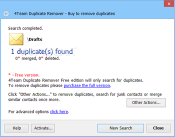 outlook freeware duplicate remover